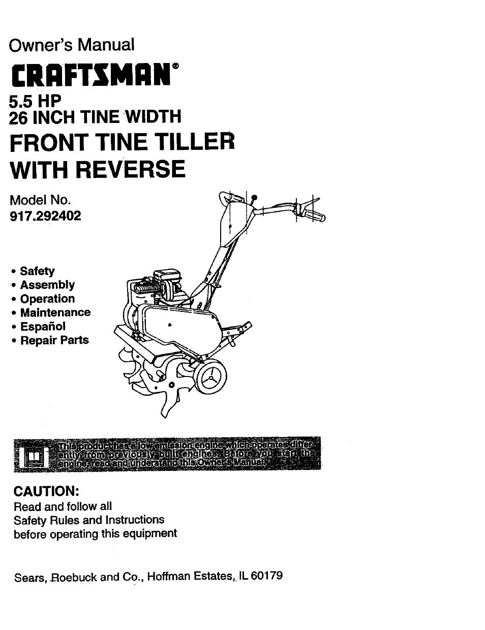 Craftsman 917.292402 User Manual | 33 pages