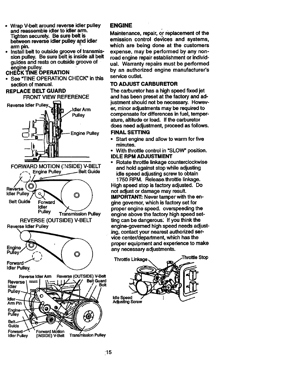 Engine | Craftsman 917.292402 User Manual | Page 15 / 33