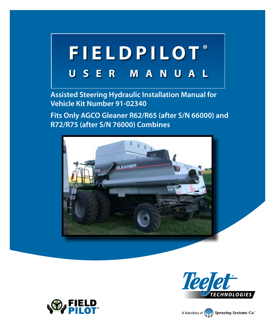 TeeJet FieldPilot Install ACGO Gleaner R62-65-72-75 User Manual | 20 pages