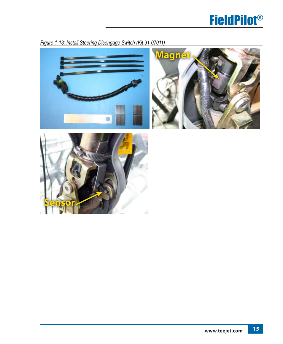Fieldpilot, Magnet sensor | TeeJet FieldPilot Install ACGO Gleaner R62-65-72-75 User Manual | Page 17 / 20