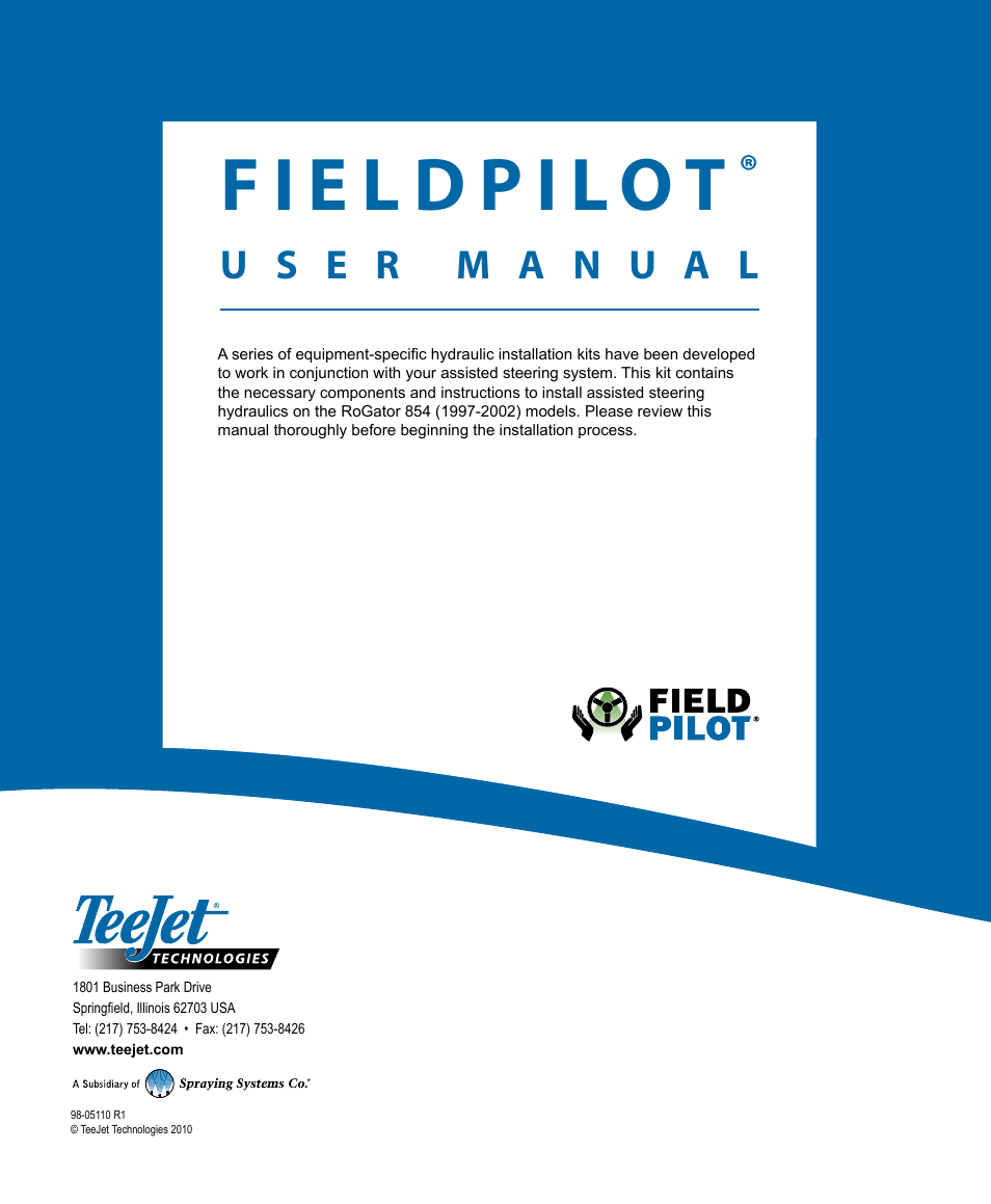 TeeJet FieldPilot Install AGCO RoGator 854 (1997-2002) Models User Manual | Page 18 / 18