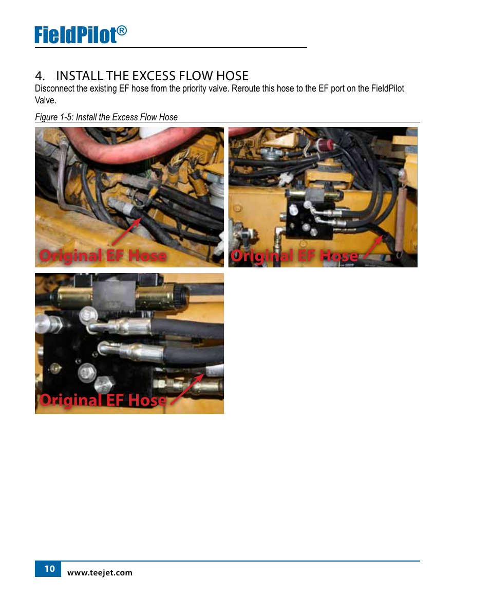 Fieldpilot, Original ef hose | TeeJet FIeldPilot Install AGCO RoGator 1254 User Manual | Page 11 / 18