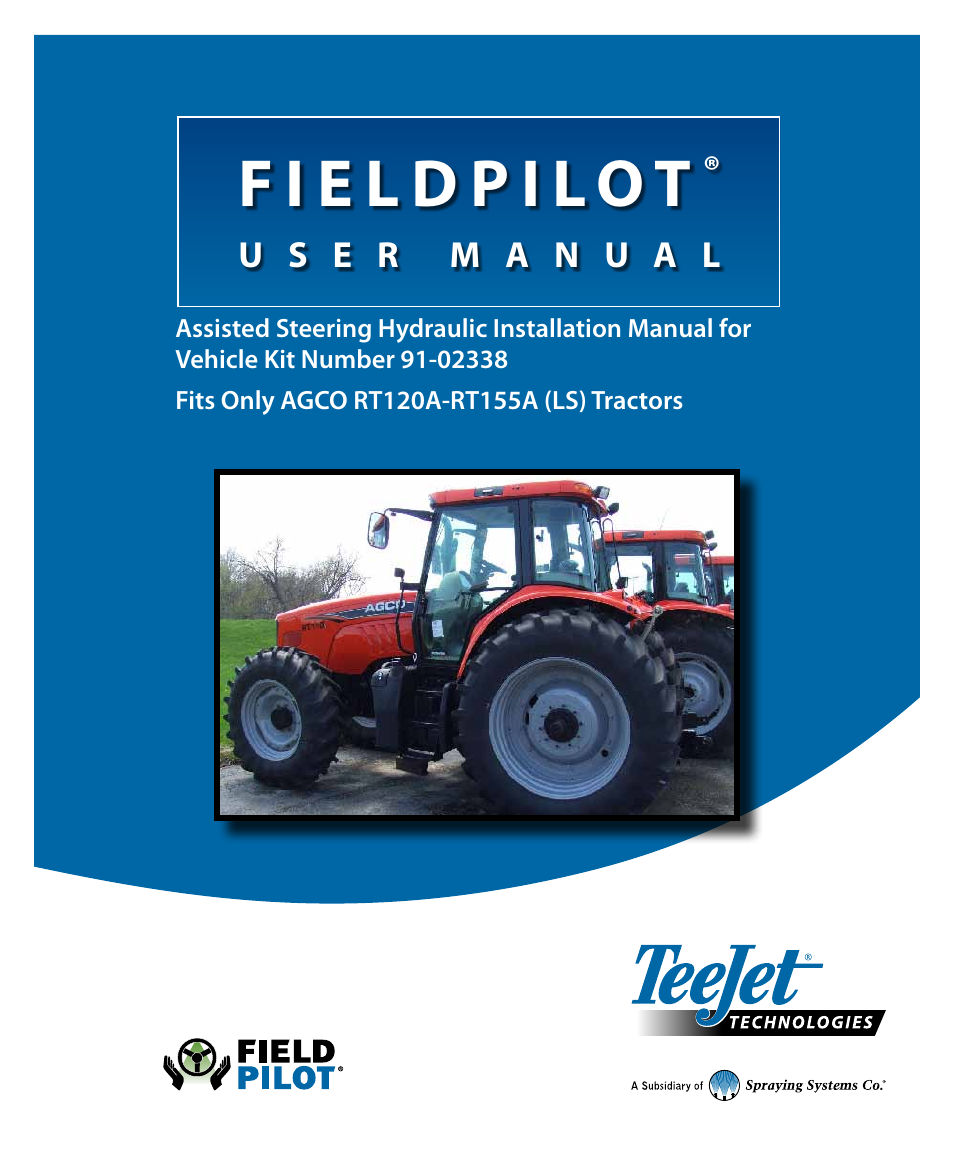 TeeJet FieldPilot Install AGCO RT120A-RT155A User Manual | 24 pages