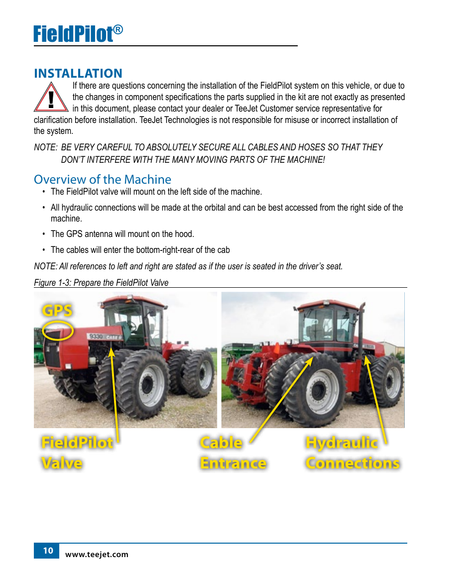 Fieldpilot | TeeJet FieldPilot Install Case IH 9150-9250-9330-9350 User Manual | Page 12 / 24