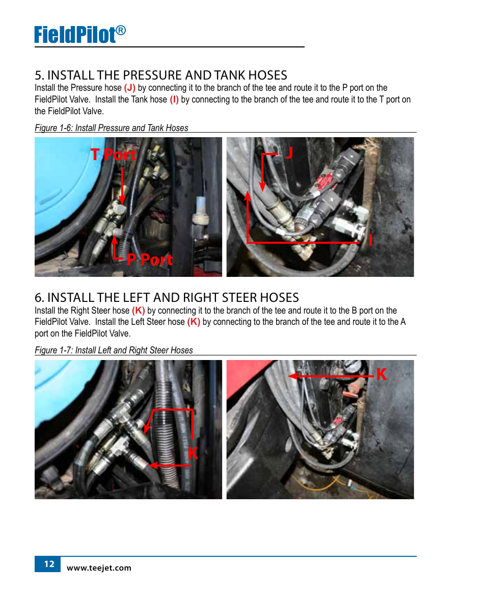 Fieldpilot, T port p port | TeeJet FieldPilot Install Case MX Magnum Series User Manual | Page 13 / 18