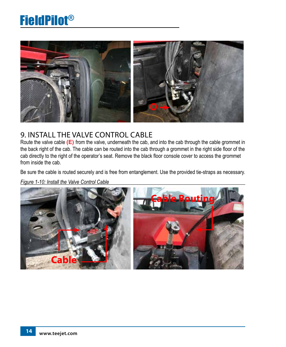 Fieldpilot, Cable, Cable routing | TeeJet FieldPilot Install Case MX Magnum Series User Manual | Page 15 / 18