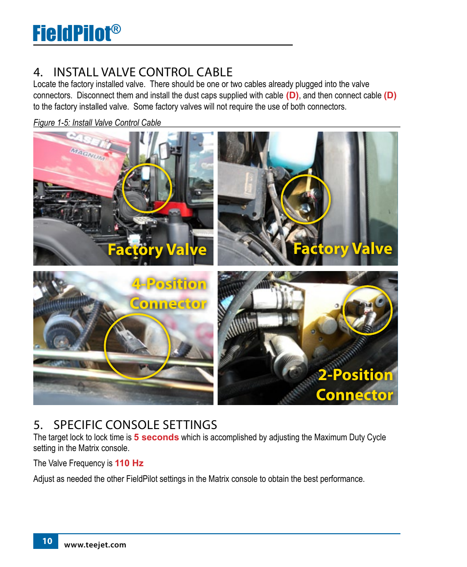 Fieldpilot | TeeJet FieldPilot Install Case MX Magnum w/Factory Valve User Manual | Page 10 / 12