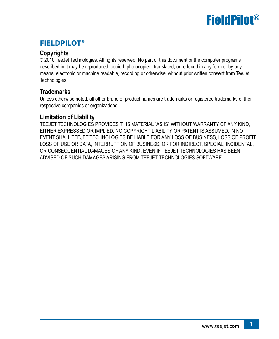 Fieldpilot | TeeJet FieldPilot Install Case SPX 4260b User Manual | Page 2 / 18