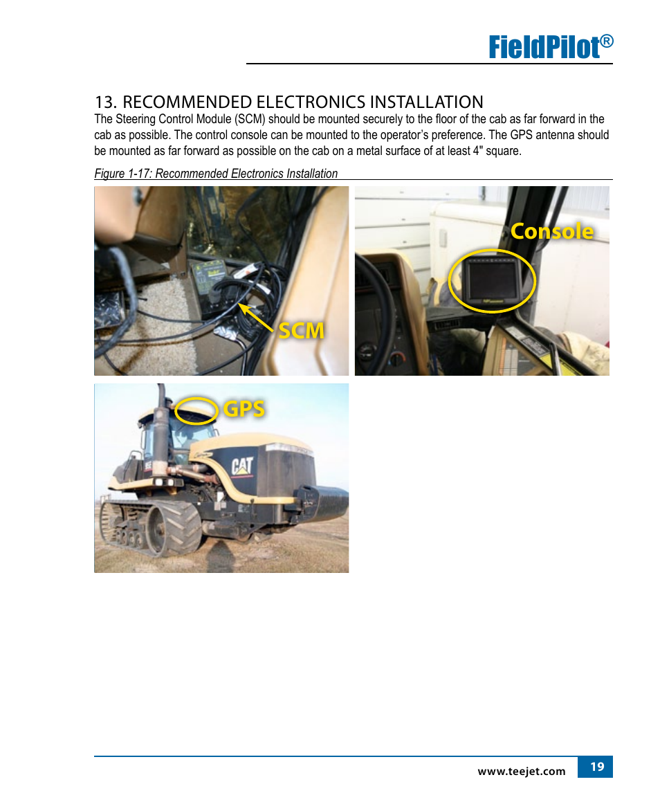 Fieldpilot, Console gps | TeeJet FieldPilot Install CAT C-D-E 65-75-85-95E User Manual | Page 21 / 24