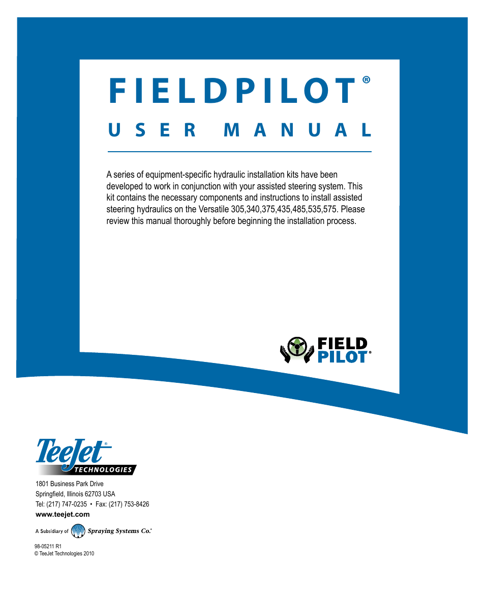 TeeJet FieldPilot Install Ford Versatile User Manual | Page 24 / 24