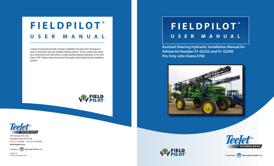 TeeJet FieldPilot Install John Deere 4700 User Manual | 22 pages