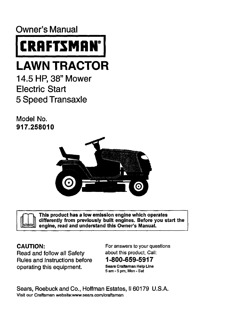 Craftsman 917.258010 User Manual | 60 pages