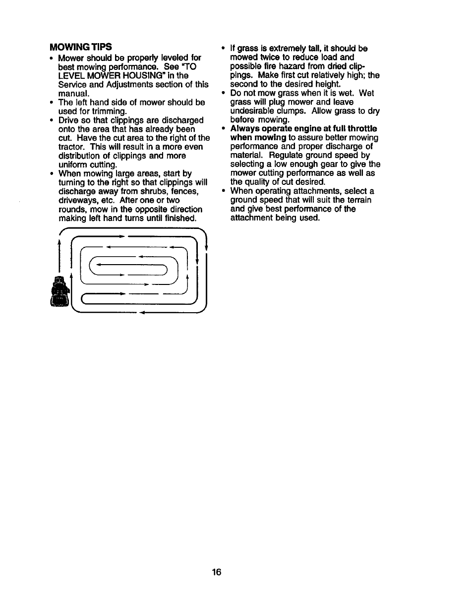 Mowing tips | Craftsman 917.258010 User Manual | Page 16 / 60