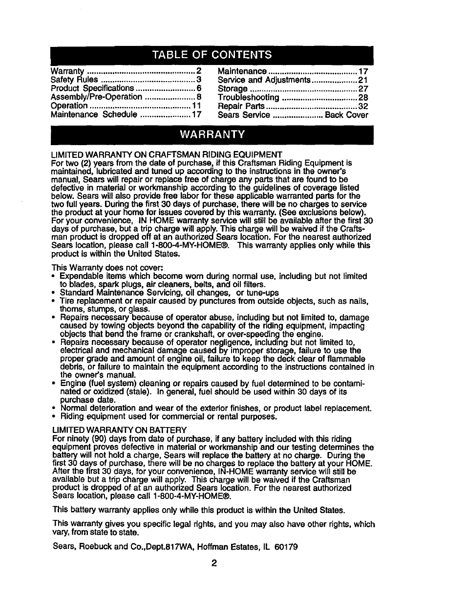 Craftsman 917.258010 User Manual | Page 2 / 60