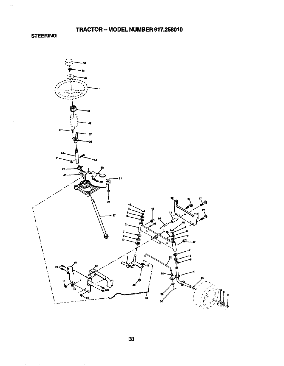 Steering | Craftsman 917.258010 User Manual | Page 38 / 60