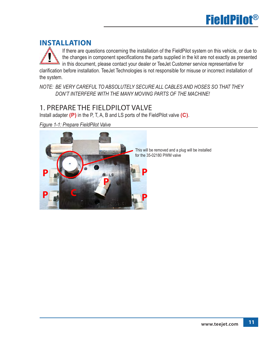 Fieldpilot, Pc p | TeeJet FieldPilot Install John Deere 6x10-6x20 User Manual | Page 12 / 22