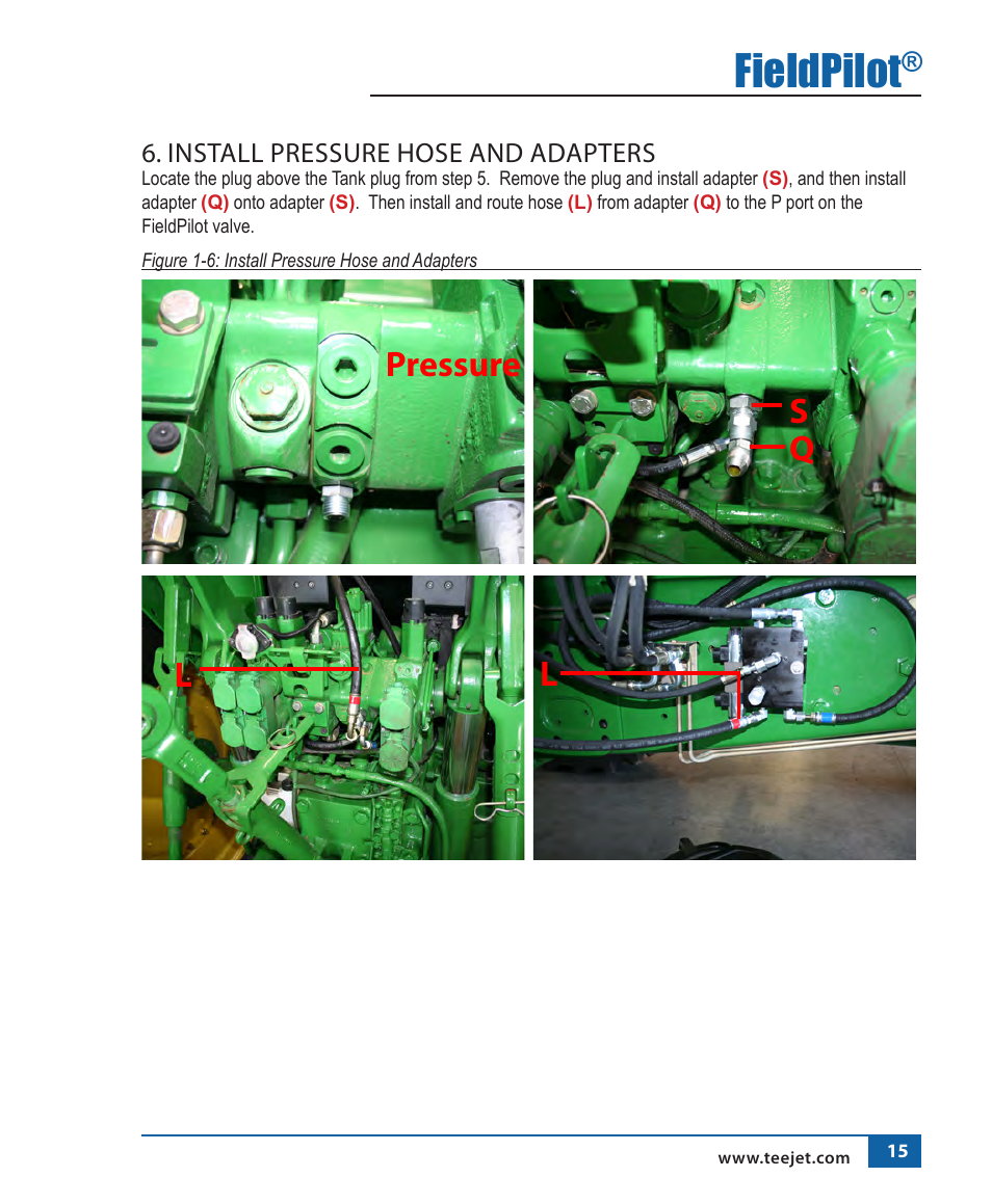 Fieldpilot, Pressure, Sq l | TeeJet FieldPilot Install John Deere 6x10-6x20 User Manual | Page 16 / 22