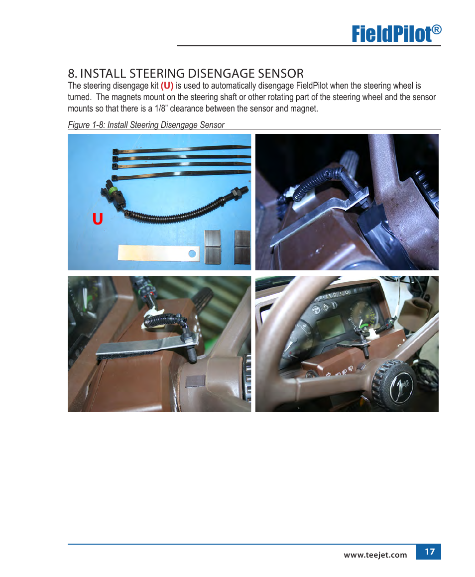 Fieldpilot, Install steering disengage sensor | TeeJet FieldPilot Install John Deere 6x10-6x20 User Manual | Page 18 / 22