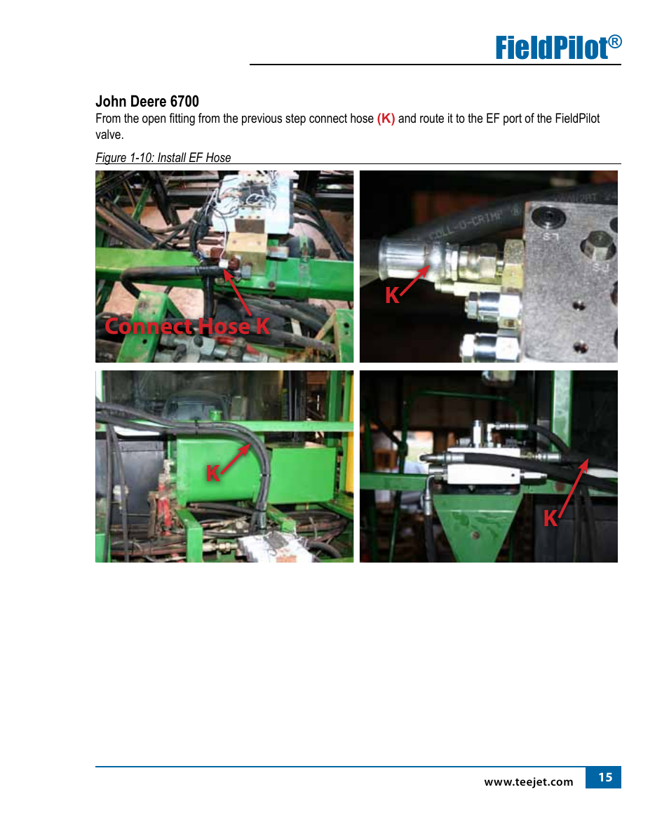 Fieldpilot, Kconnect hose k | TeeJet FieldPilot Install John Deere 6500 & 6700 Hi-Cycle User Manual | Page 17 / 24