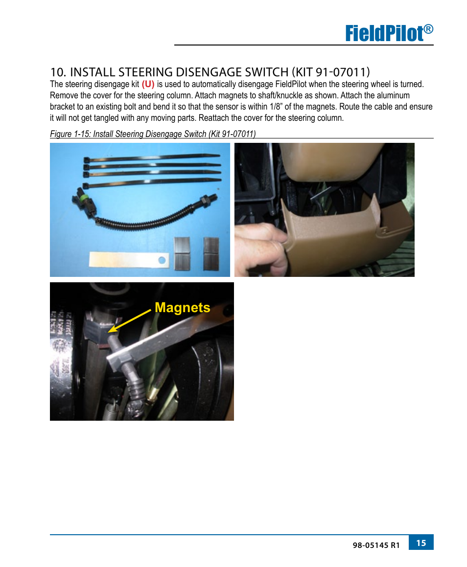 Fieldpilot, Magnets | TeeJet FieldPilot Install John Deere 8x20 User Manual | Page 17 / 20