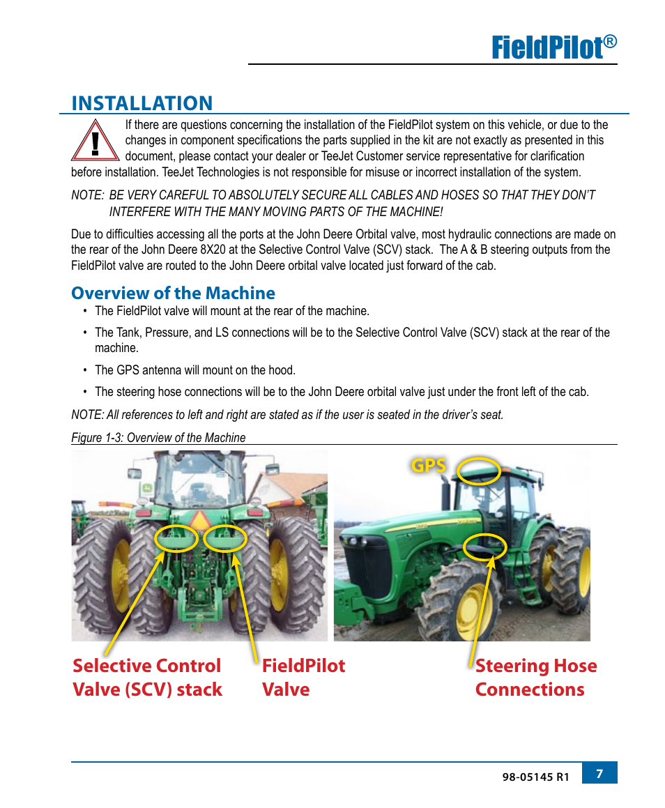 Fieldpilot, Installation | TeeJet FieldPilot Install John Deere 8x20 User Manual | Page 9 / 20