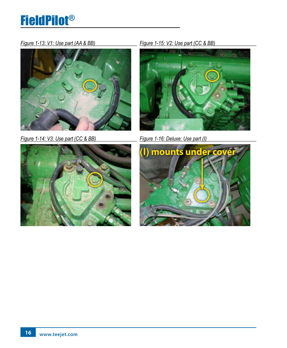 Fieldpilot, I) mounts under cover | TeeJet FieldPilot Install John Deere 9x00-9x20 User Manual | Page 20 / 32