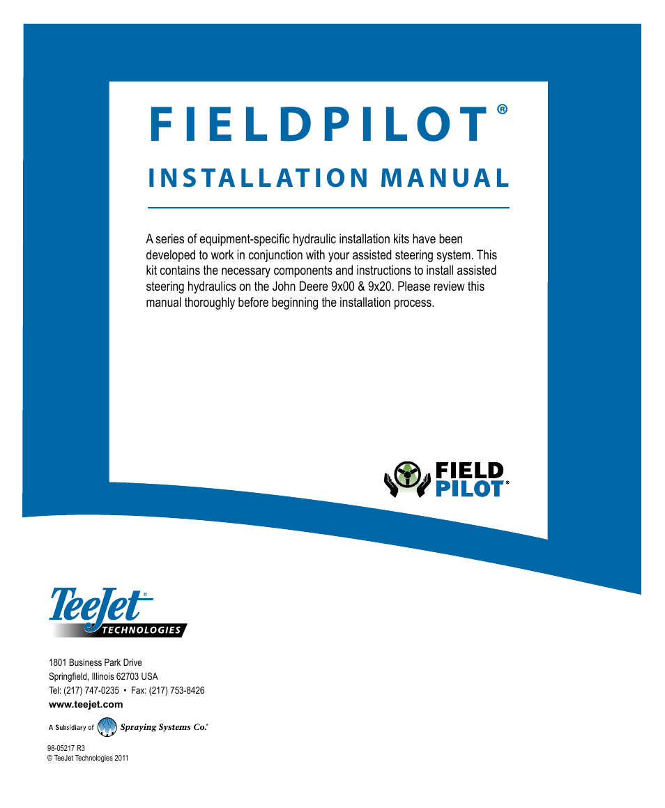 TeeJet FieldPilot Install John Deere 9x00-9x20 User Manual | Page 32 / 32