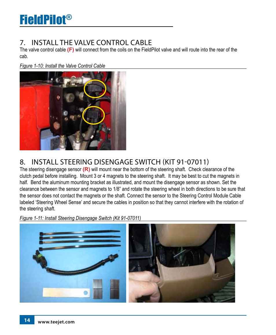 Fieldpilot, Install the valve control cable | TeeJet FieldPilot Install Miller 22xx T T-SS T-ET HT User Manual | Page 16 / 20