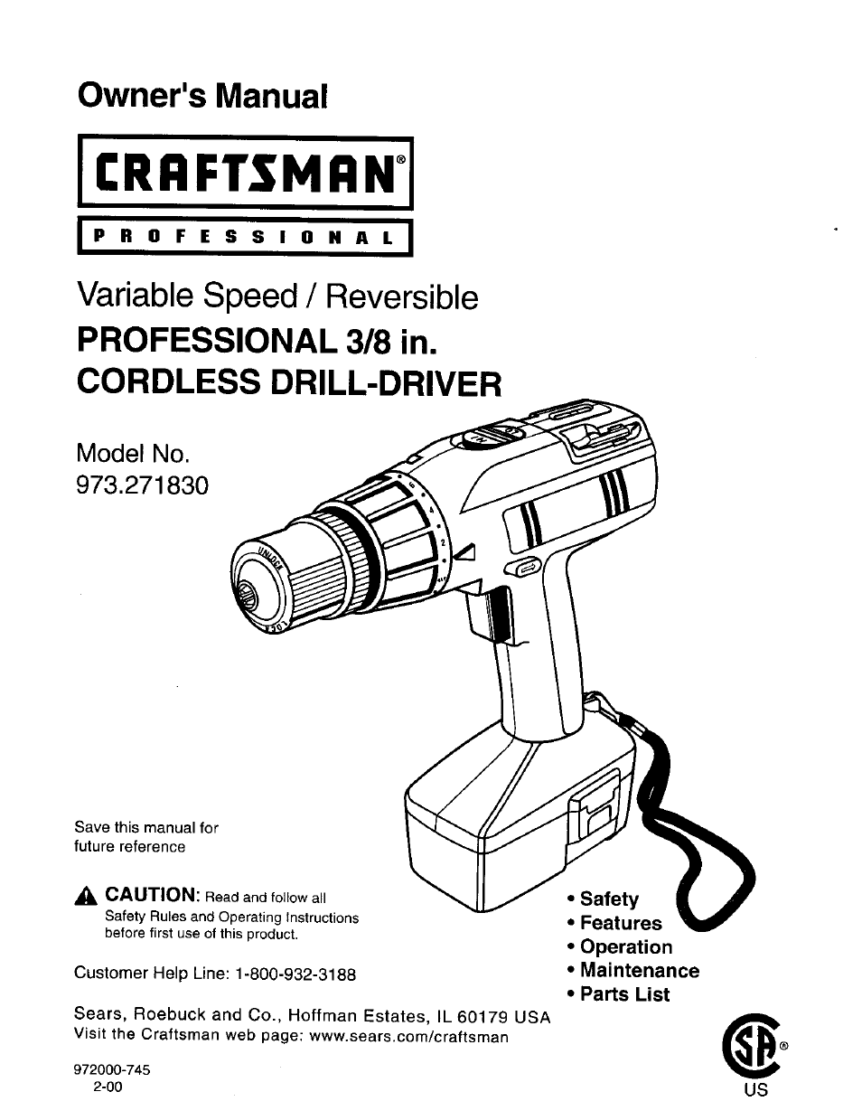 Craftsman 973.271830 User Manual | 16 pages