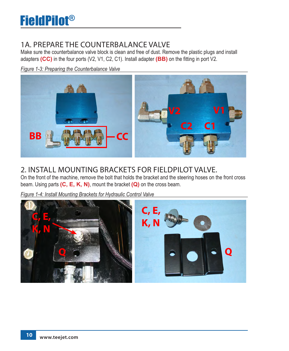 Fieldpilot, C2 c1 v1 v2, Qc, e, k, n | Qc, e, k, n cc | TeeJet FieldPilot Install Spra Coupe 44XX 4-Wheel User Manual | Page 11 / 22