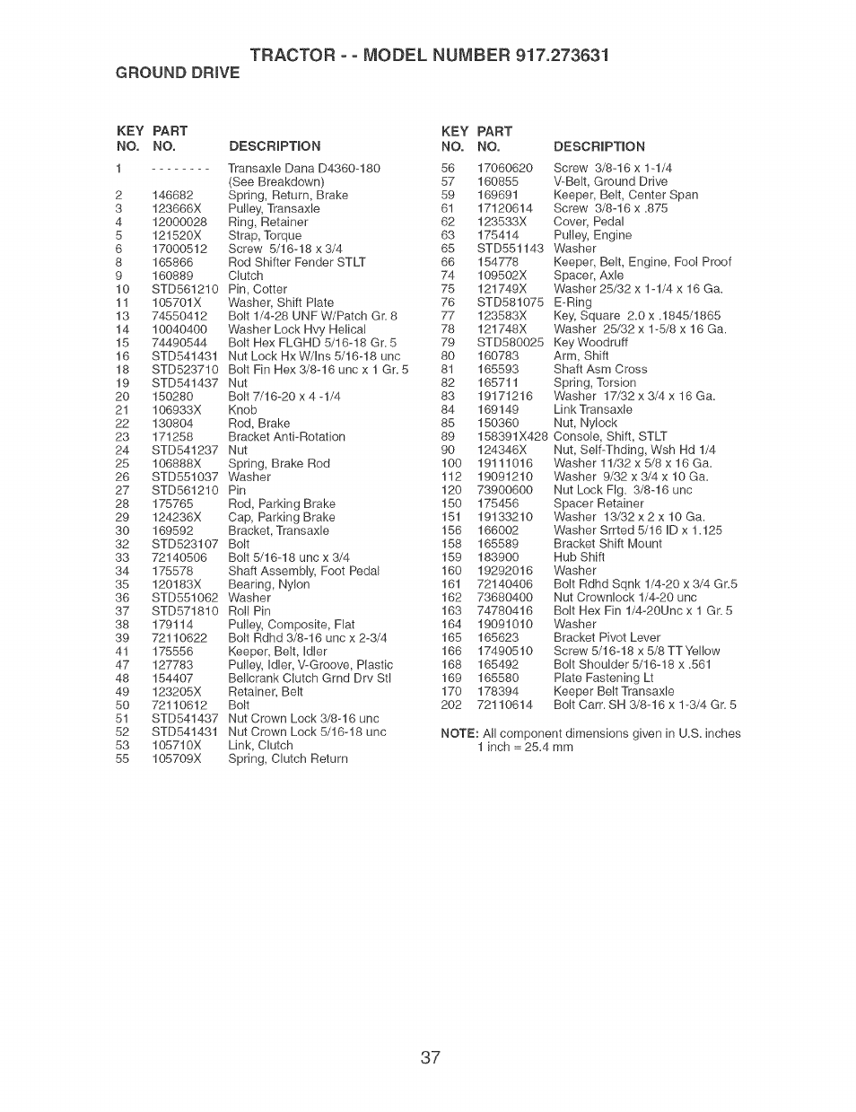 Ground drive | Craftsman 917.273631 User Manual | Page 37 / 56