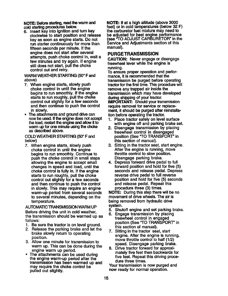 Purgetransmission | Craftsman 917.272281 User Manual | Page 16 / 60