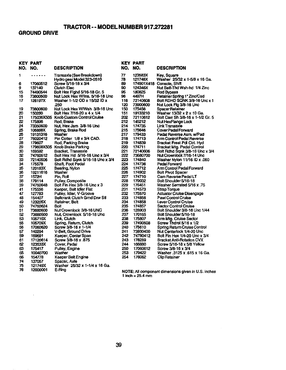 Ground drive | Craftsman 917.272281 User Manual | Page 39 / 60