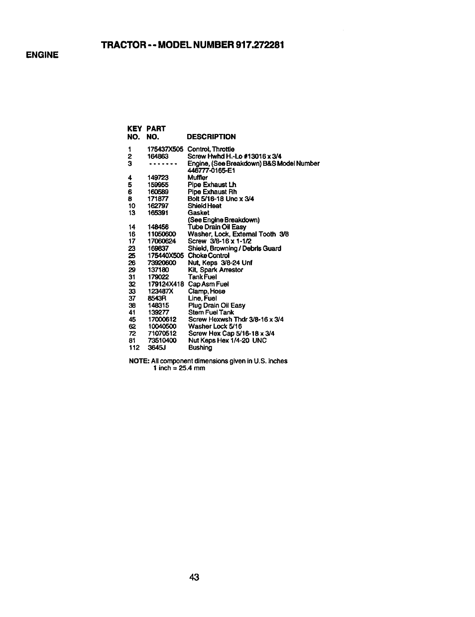 Engine | Craftsman 917.272281 User Manual | Page 43 / 60