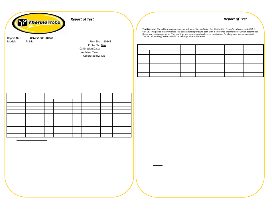 ThermoProbe TL1-R User Manual | 1 page