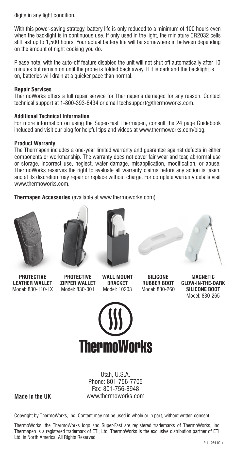 ThermoWorks SPLASH-PROOF SUPER-FAST THERMAPEN User Manual | Page 4 / 4