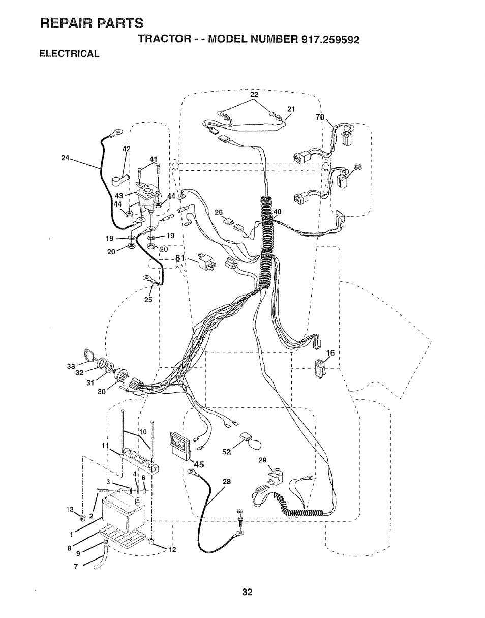 Repair parts | Craftsman 917.259592 User Manual | Page 32 / 60