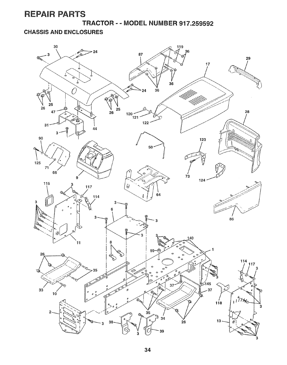 Repair parts | Craftsman 917.259592 User Manual | Page 34 / 60