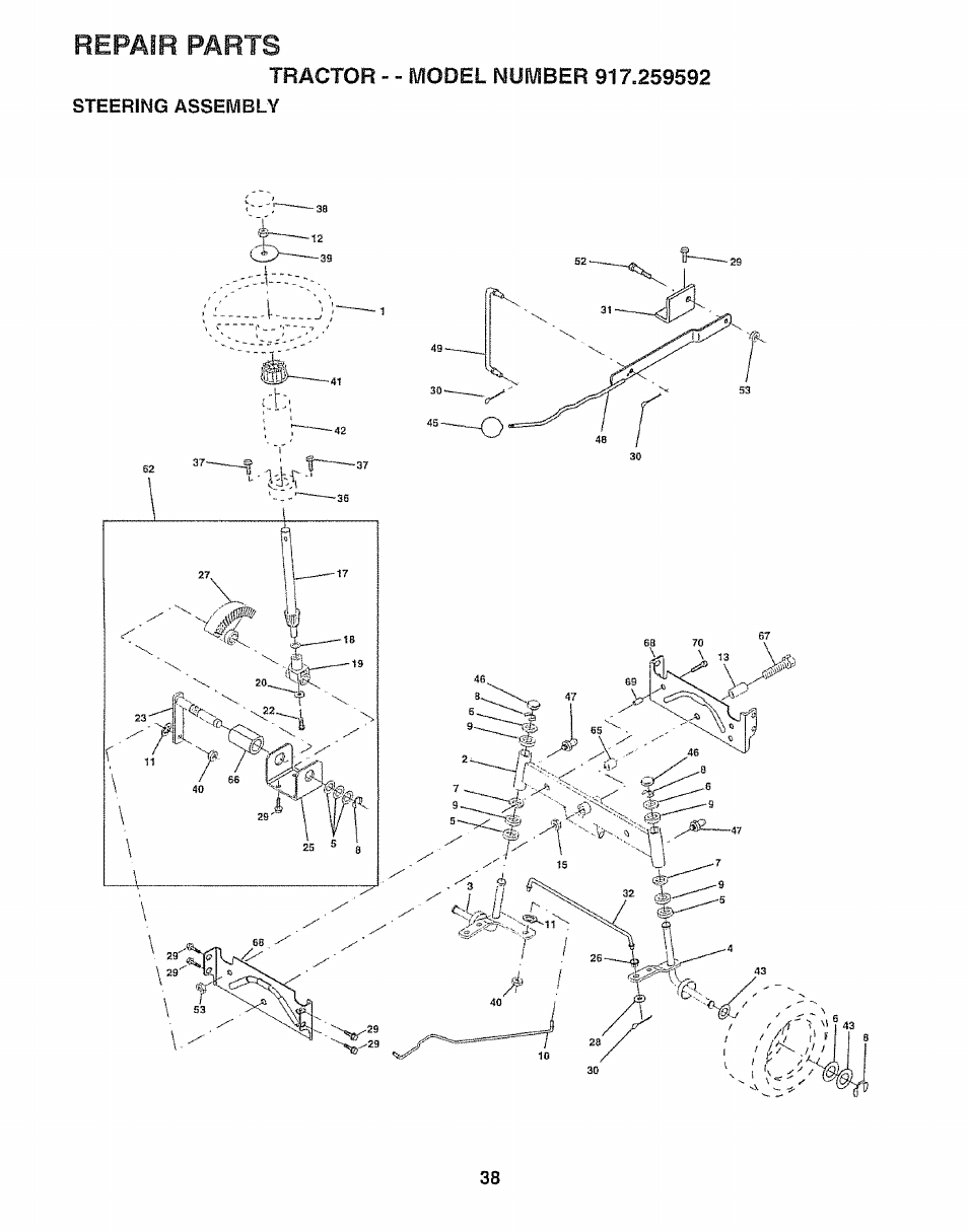 Repair parts | Craftsman 917.259592 User Manual | Page 38 / 60