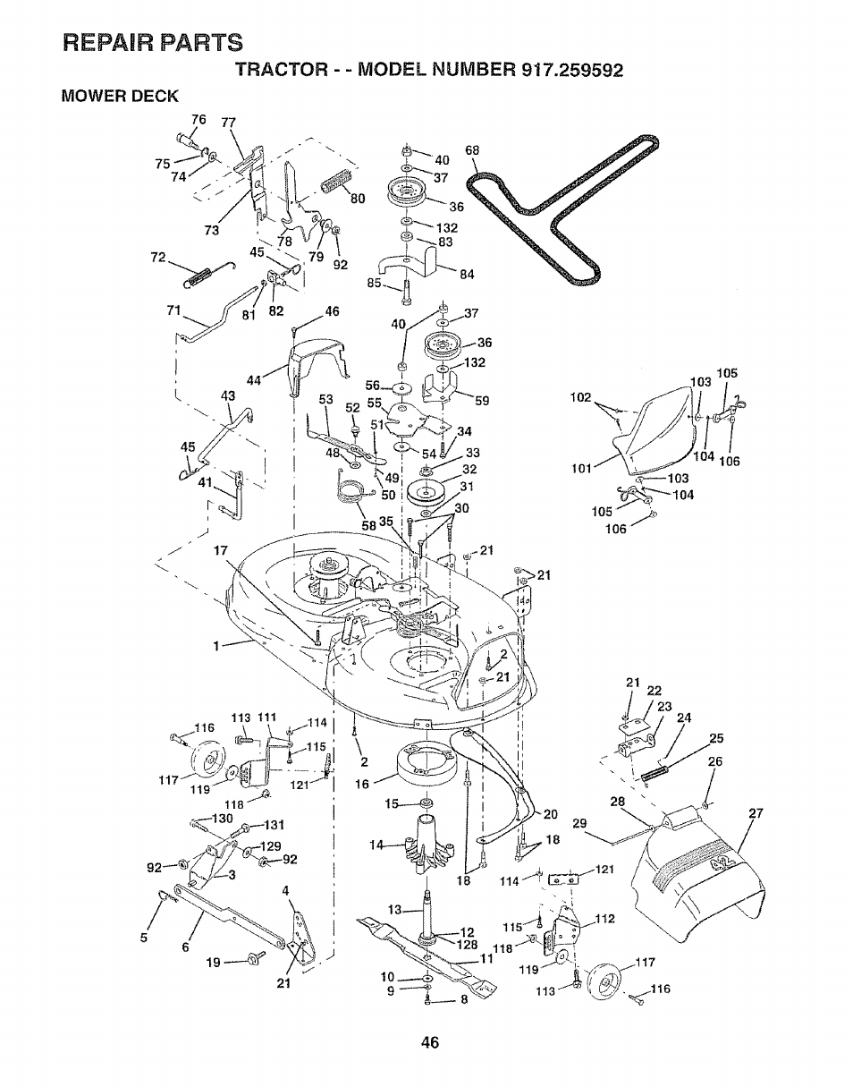 Repair parts | Craftsman 917.259592 User Manual | Page 46 / 60