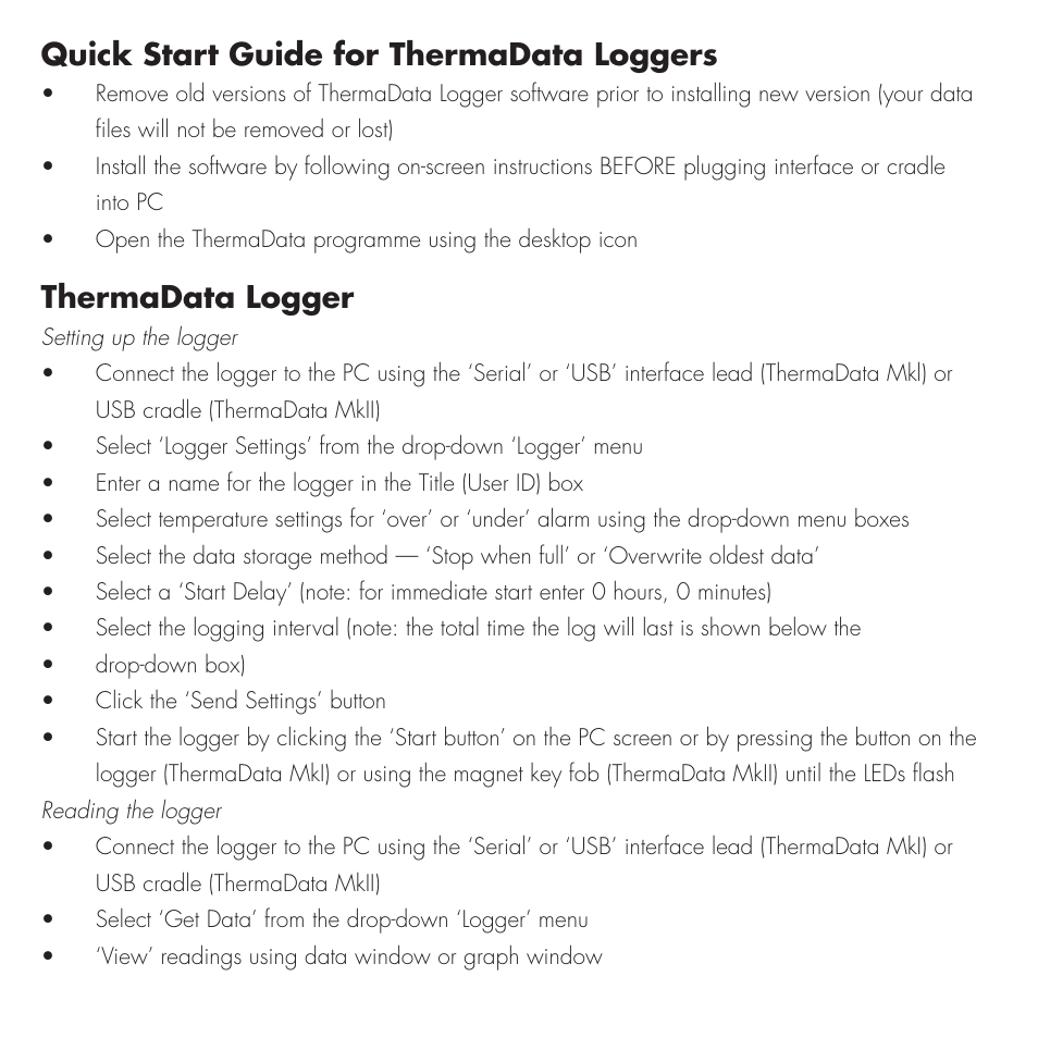 ThermoWorks THERMADATA LOGGER SOFTWARE Version: 3.4.16 User Manual | 1 page