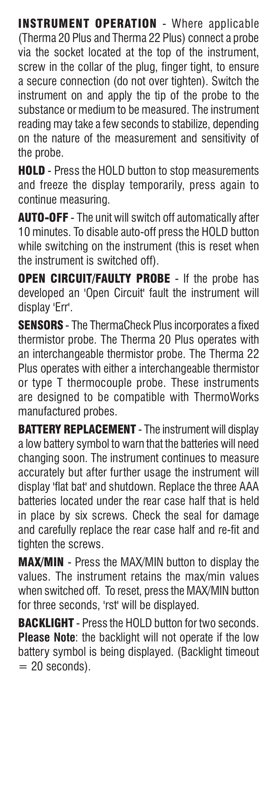 ThermoWorks 232-040 THERMA 20 PLUS WATERPROOF METER User Manual | Page 2 / 4