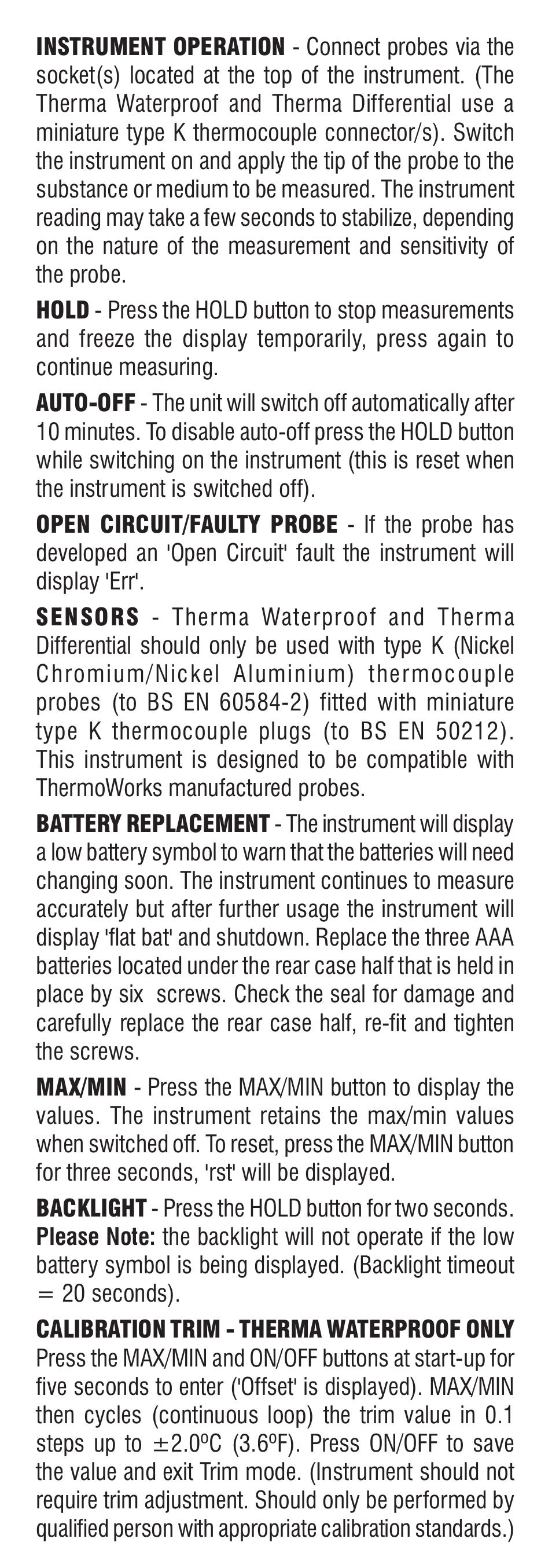 ThermoWorks 232-101 THERMA WATERPROOF THERMOMETER User Manual | Page 2 / 4