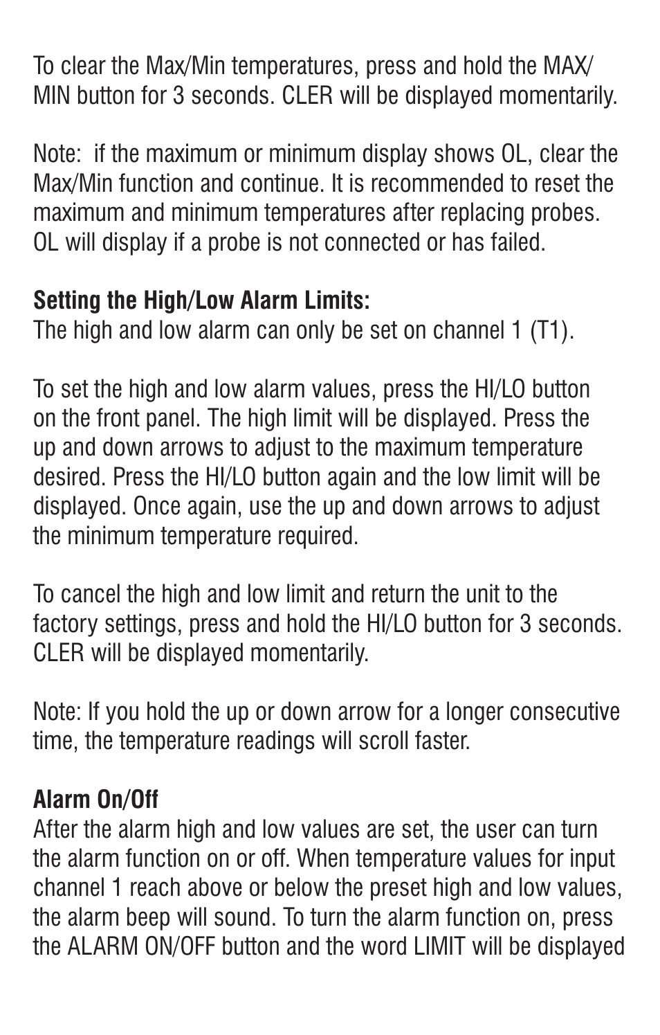 ThermoWorks TW8060 TWO-CHANNEL THERMOCOUPLE WITH ALARM User Manual | Page 8 / 16