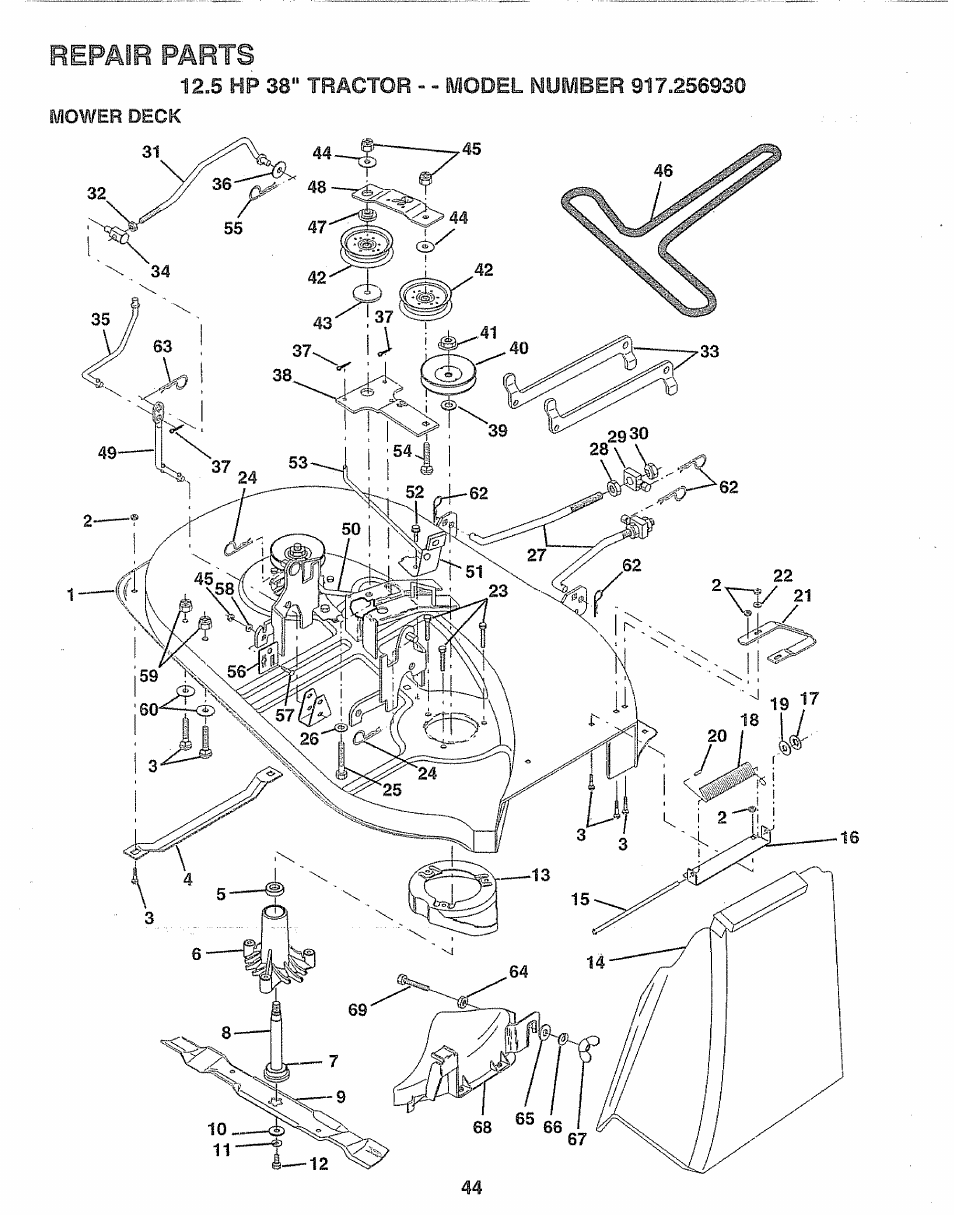 Repair parts | Craftsman 917.256930 User Manual | Page 44 / 56