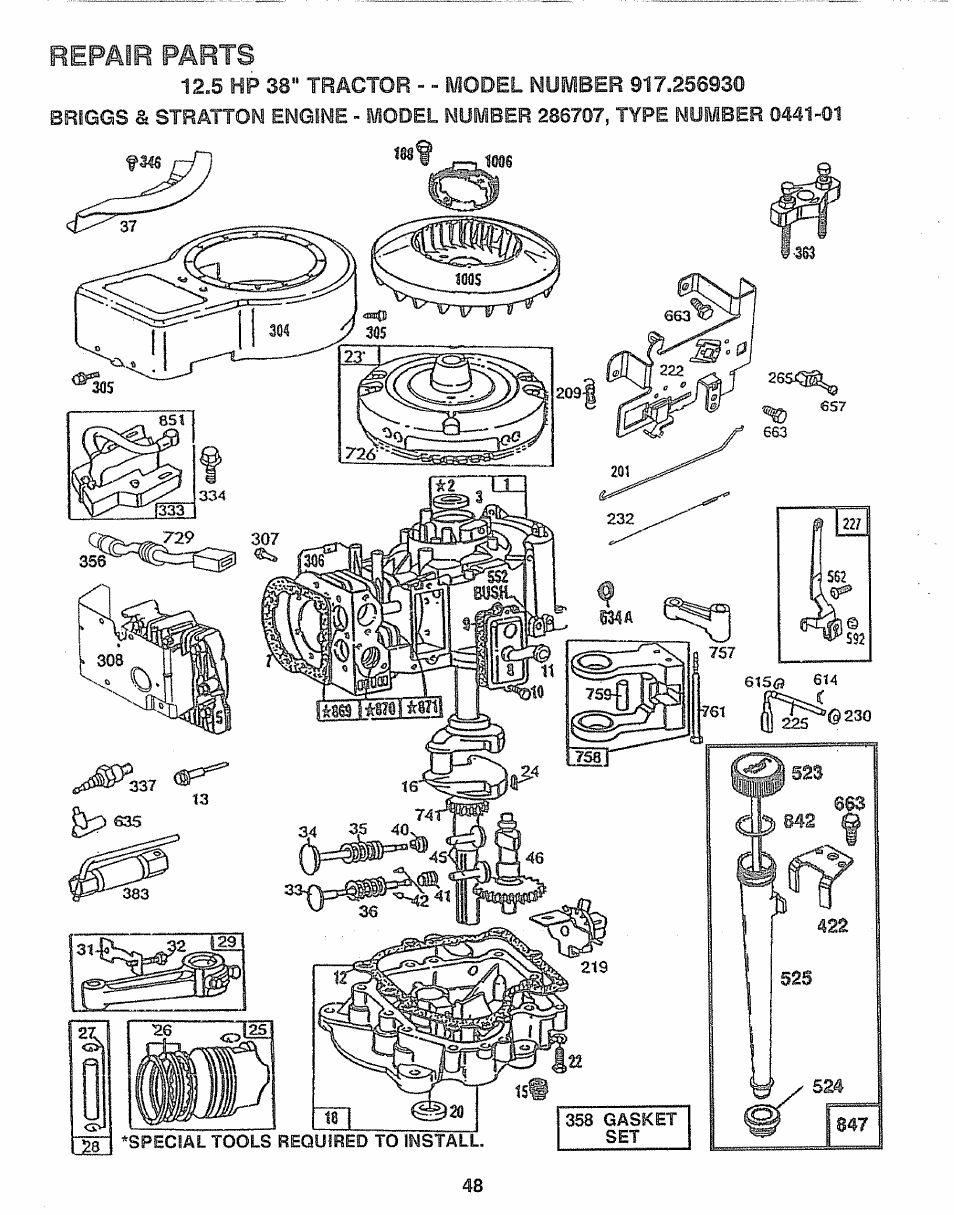 Repair parts | Craftsman 917.256930 User Manual | Page 48 / 56