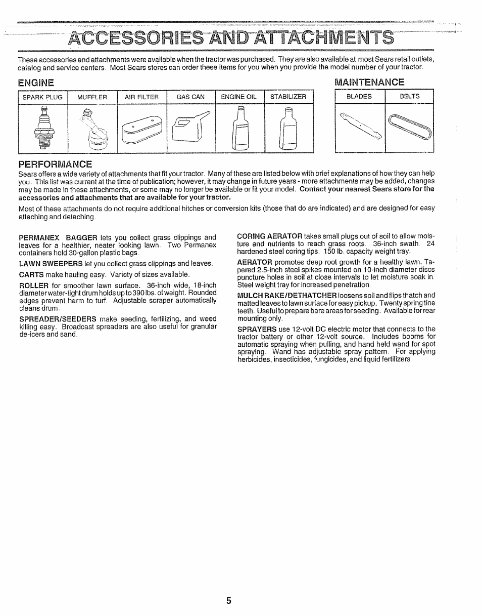 Maintenance, Performance, Wp-attcchmewts | Craftsman 917.256930 User Manual | Page 5 / 56