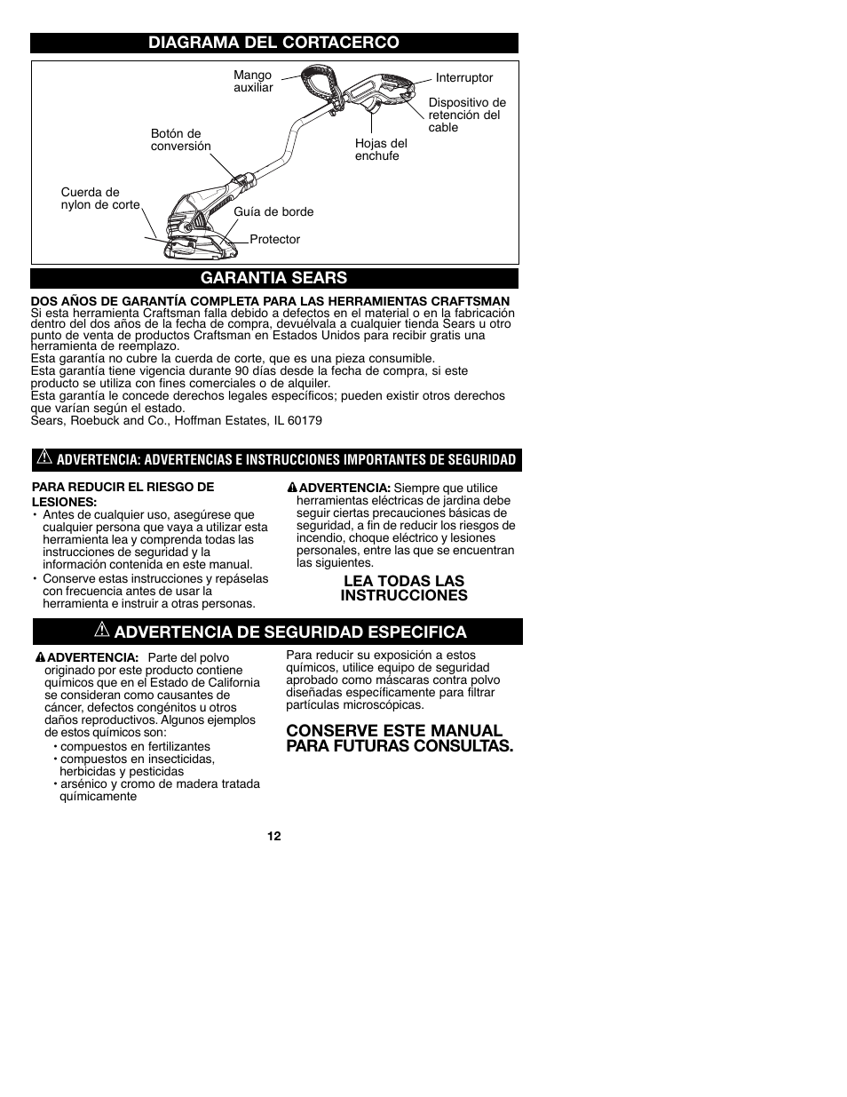 Craftsman C935.51850 User Manual | Page 12 / 32