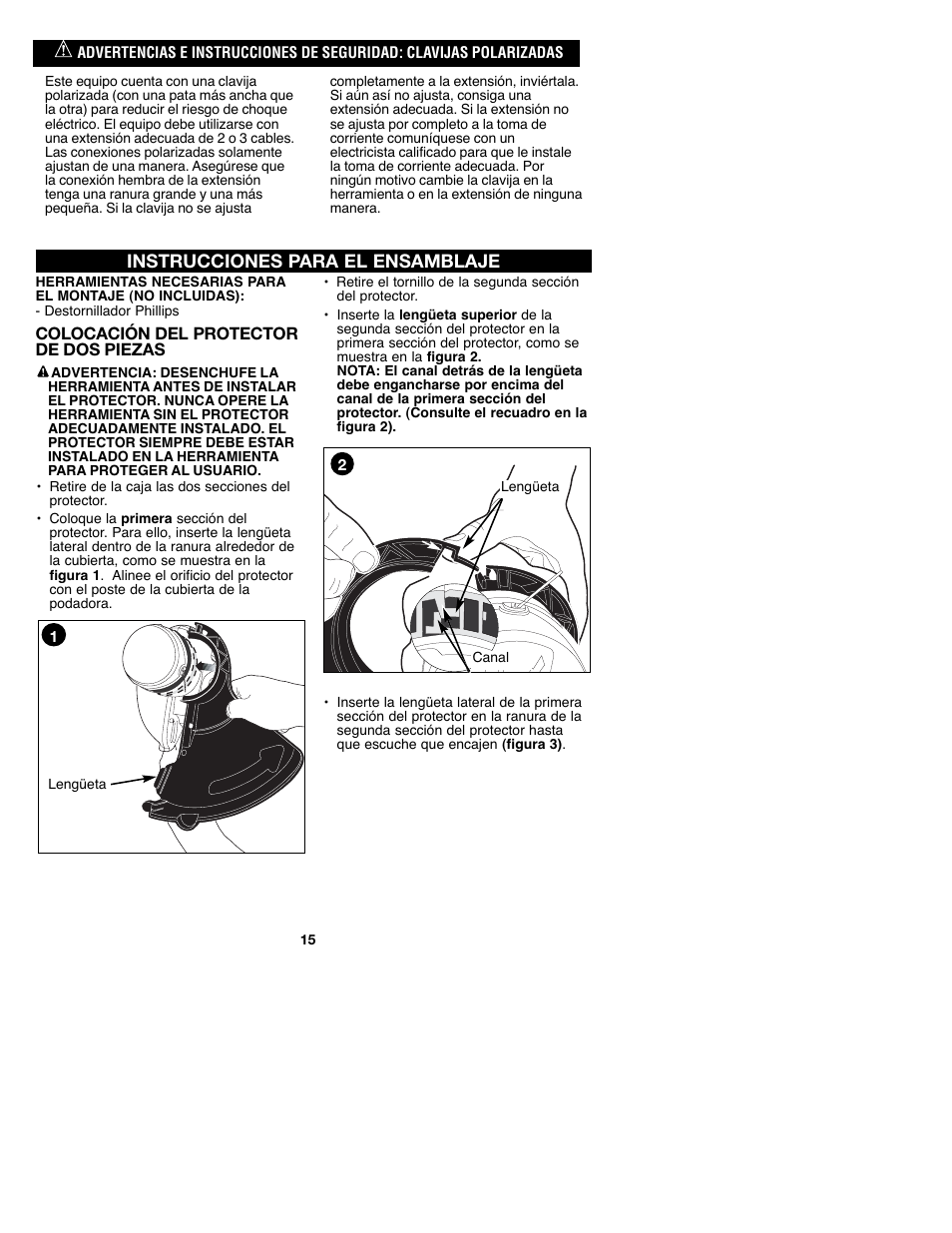 Instrucciones para el ensamblaje | Craftsman C935.51850 User Manual | Page 15 / 32