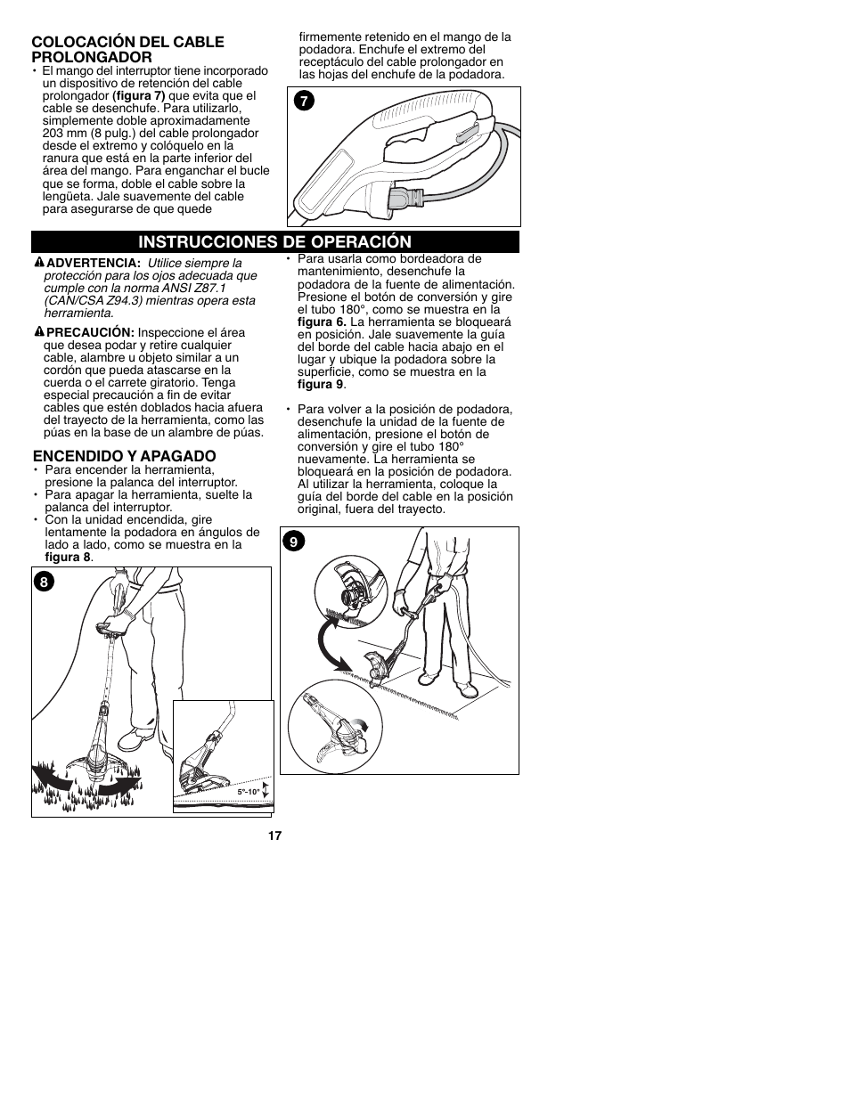 Instrucciones de operación | Craftsman C935.51850 User Manual | Page 17 / 32